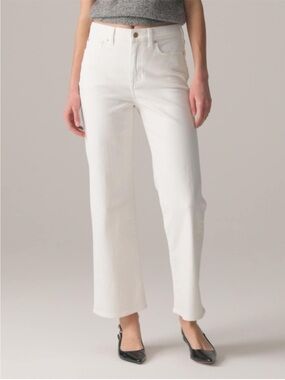 J Crew Slim Wide Jeans Size 31 High Rise in White w/ Raw Hems